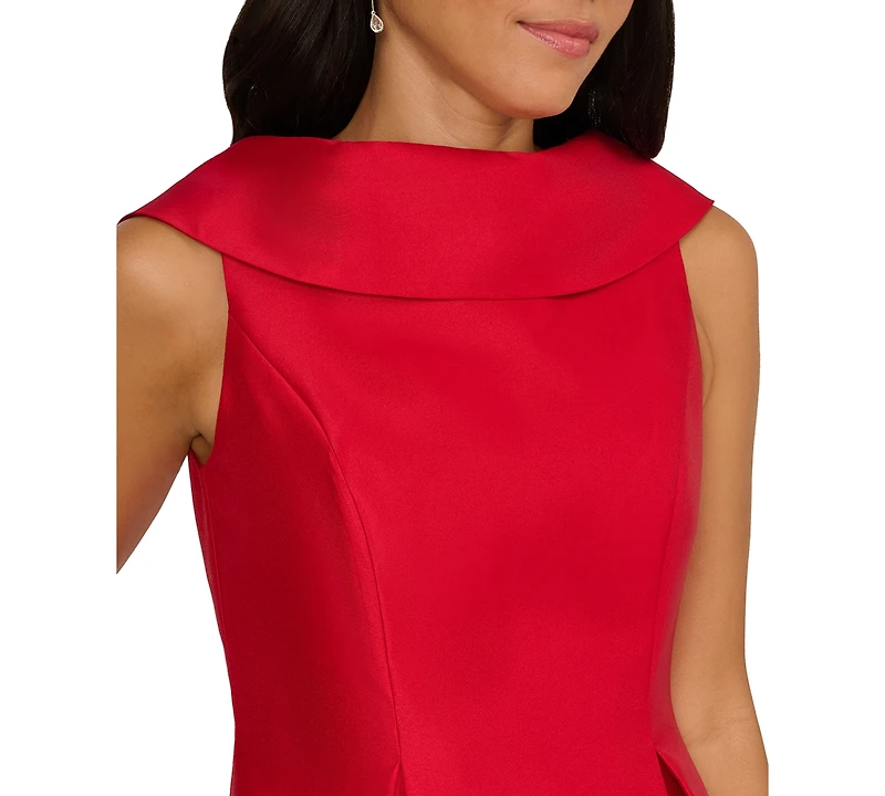 Adrianna Papell Women's Boat Neck Sleeveless Fit & Flare Dress