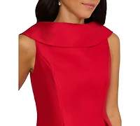 Adrianna Papell Women's Boat Neck Sleeveless Fit & Flare Dress
