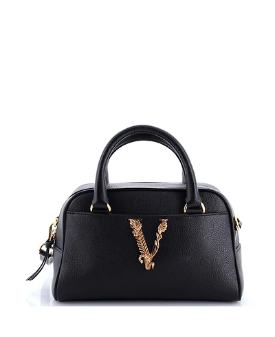 Pre-Owned Versace Virtus Bowling Bag Leather