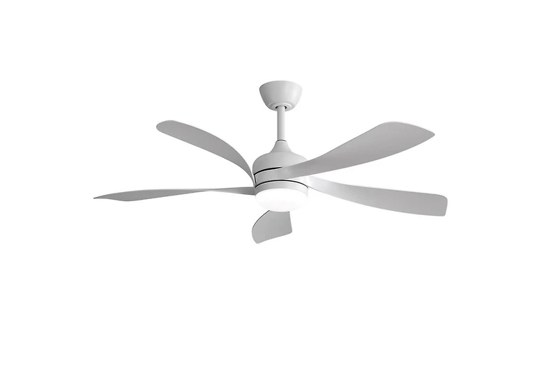 Sofucor 52-inch Modern Downrod Indoor Abs 5 Blades Led Light with Remote Control Support Six Speed Ajustable Ceiling Fan