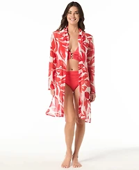 Carmen Marc Valvo Women's Printed Convertible Shirt