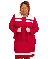 Kasper Seam Women's Crewneck Stripe Detail Sheath Dress