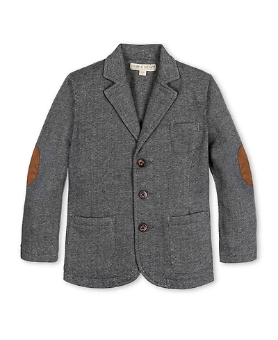Hope & Henry Little and Big Boys' Fleece Suit Blazer Made with Organic Cotton