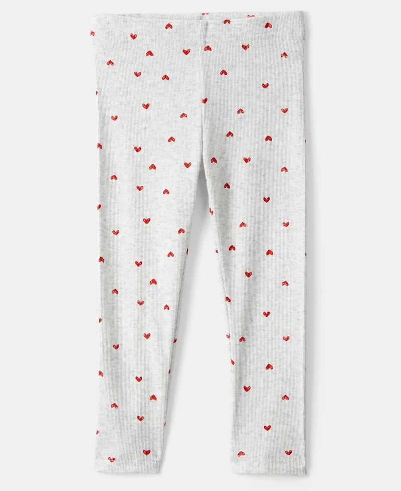 Carter's Girls Toddler 2T-5T 2-Piece Valentine's Day Long-Sleeve T-Shirt and Leggings Set