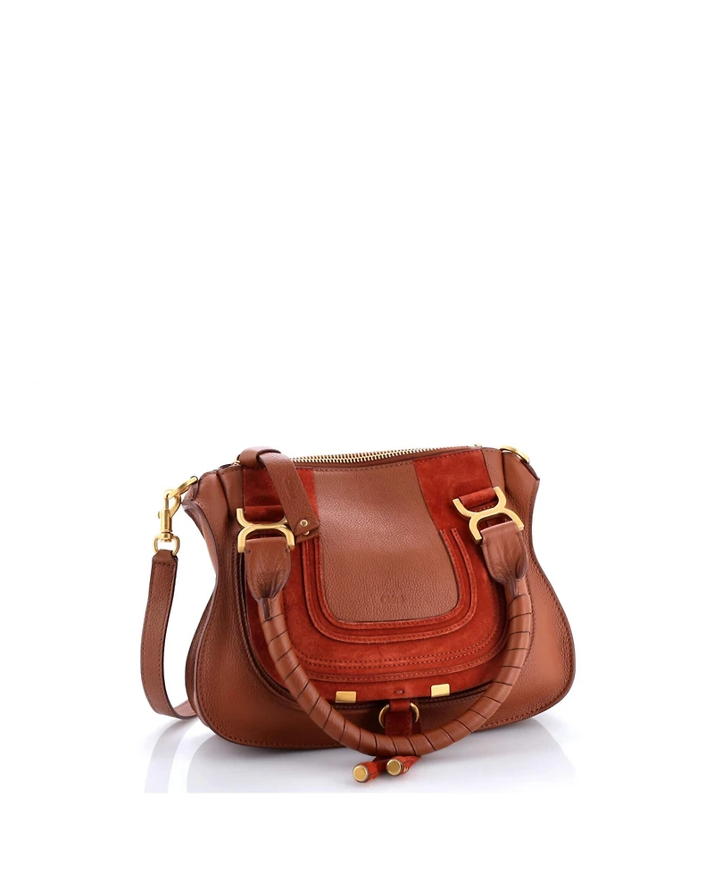 Pre-Owned Chloe Small Marcie Satchel Leather and Suede