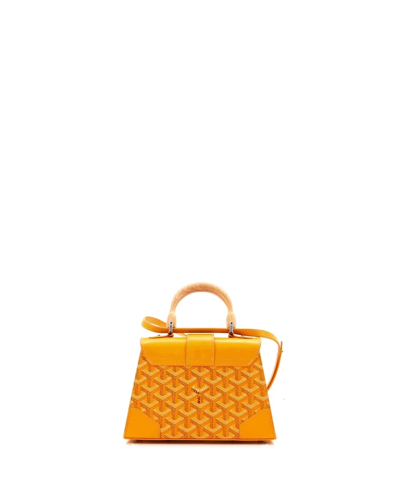 Pre-Owned Goyard Mini Structured Saigon Top Handle Bag Coated Canvas with Leather