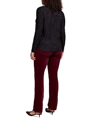 Tribal Women's Jacquard Knit Long Sleeve Mock Neck Top
