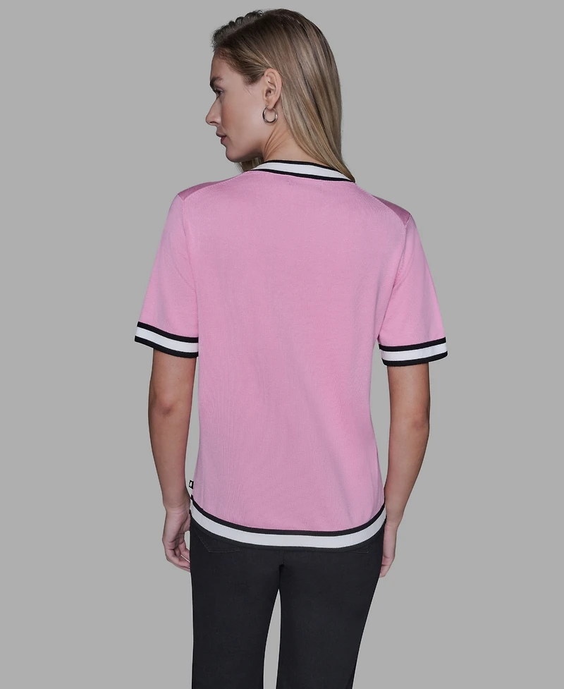 Karl Lagerfeld Paris Women's Short-Sleeve Sweater