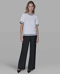Karl Lagerfeld Paris Women's Short-Sleeve Sweater