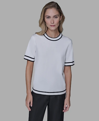 Karl Lagerfeld Paris Women's Short-Sleeve Sweater