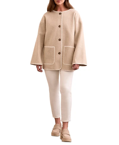 Tribal Women's Boat Neck Coat Jacket