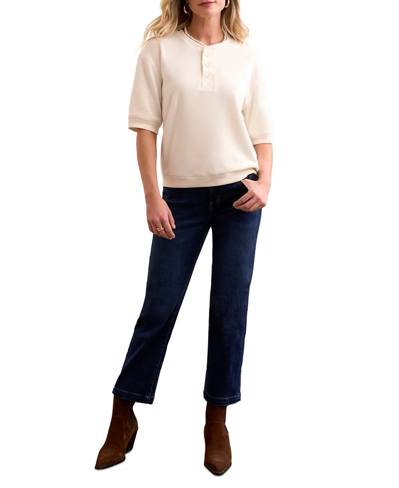 Tribal Women's Soft Touch French Terry Henley Top
