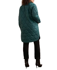 Tribal Women's Long Quilted Button-Up Jacket with Pockets