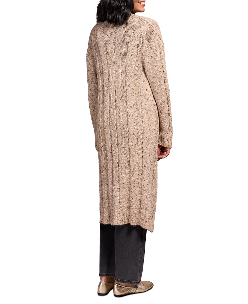 Tribal Women's Textured Multicolor Long Cardigan Sweater