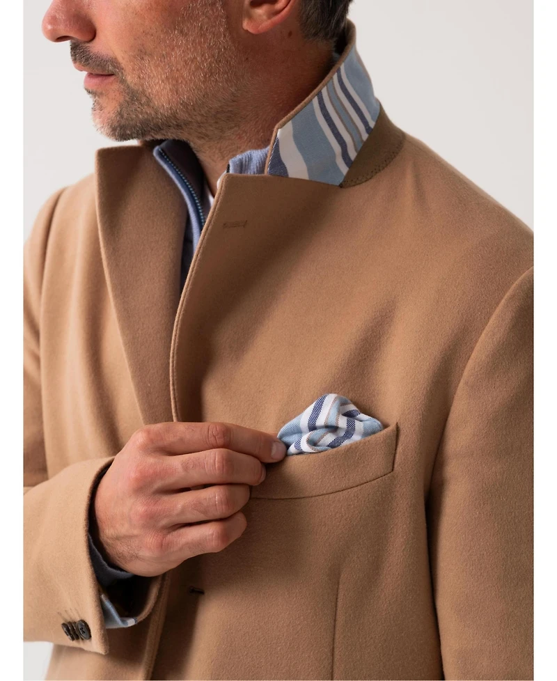 Koy Clothing Men's Herringbone Wool/Cashmere Overcoat