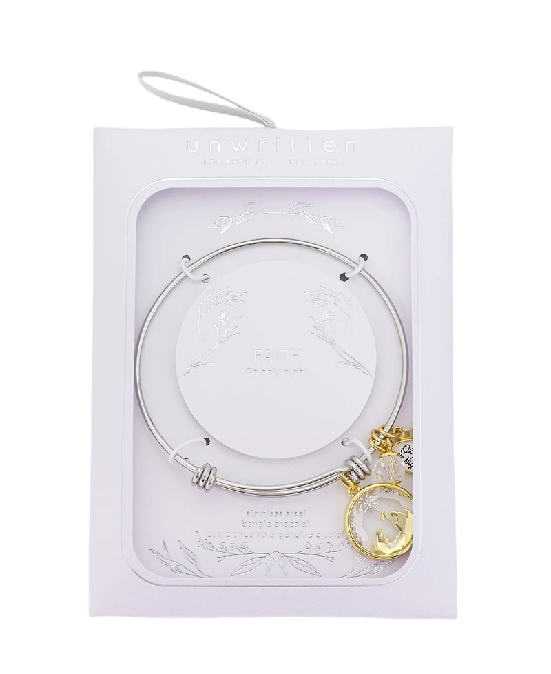 Unwritten Crystal "Oh Holy Night" Pendant Bangle Bracelet