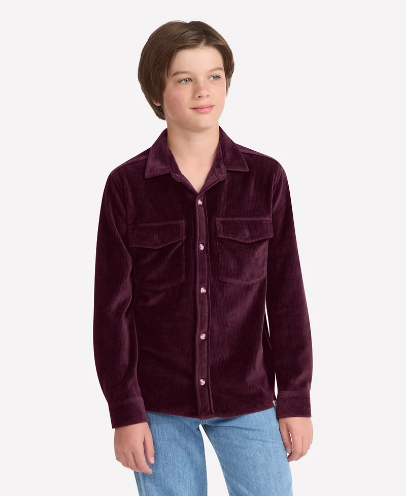 abercrombie kids Boys 5-18 Fine Wale Cord Button Down Shirt