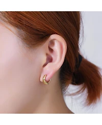 Unwritten Crystal and Mother of Pearl Hoop Earring Trio Set