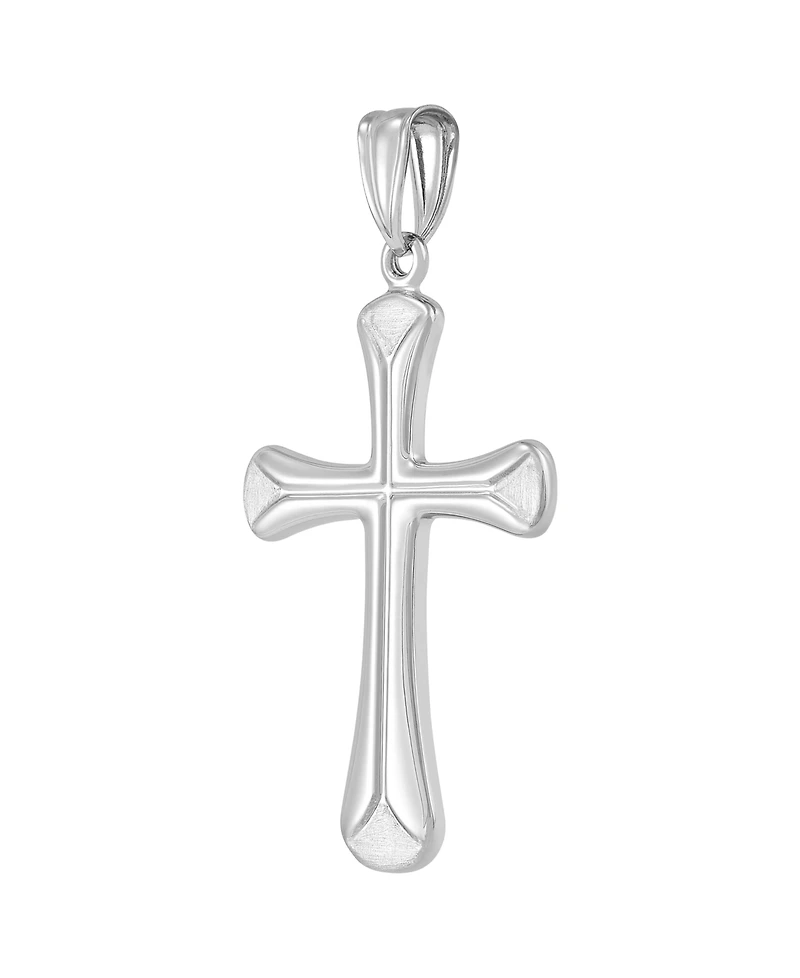 Macy's Cross with Satin Edges Pendant in 14K White Gold