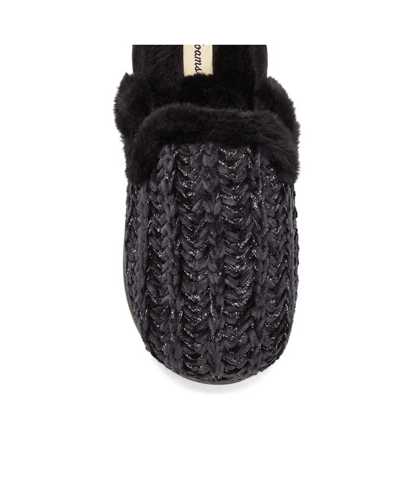 Dearfoams Women's Paris Chenille Shaped Tab Scuff Slipper