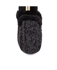 Dearfoams Women's Paris Chenille Shaped Tab Scuff Slipper