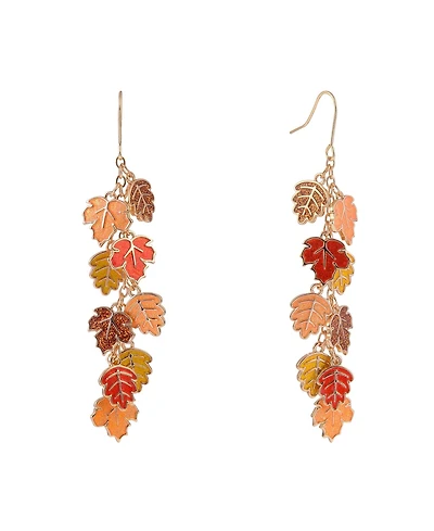 Hallmark Enamel Leaf Linear Earrings
