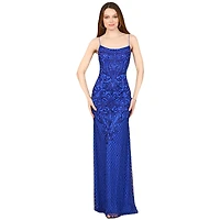 Lara Women's Lace Up Open Back Beaded Dress