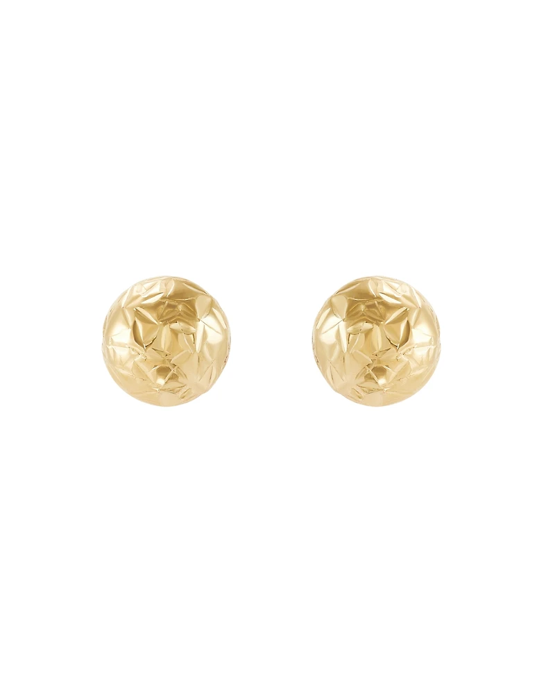 Macy's Castle Cut Ball Stud Earrings in 14K Yellow Gold