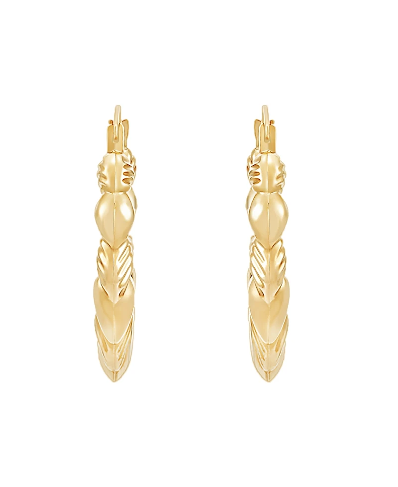 Macy's Heart Hoop Earrings in 14K Yellow Gold