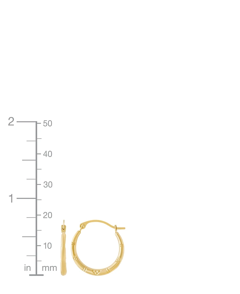 Macy's Patter Hoop Earrings in 14K Yellow Gold