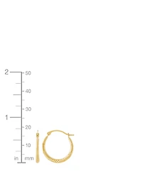 Macy's Patter Hoop Earrings in 14K Yellow Gold