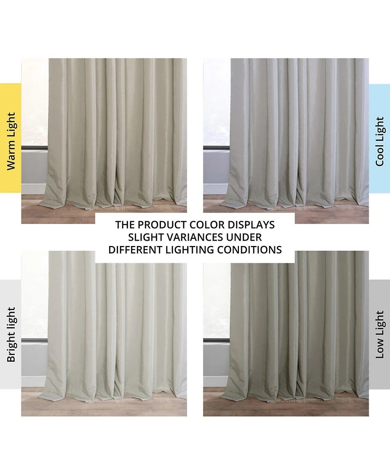 Half Price Drapes Mist Grey Vintage Textured Faux Dupioni Silk Blackout Curtain