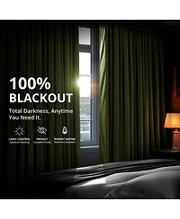 Half Price Drapes Basque Green Grommet Signature Velvet Blackout Curtain