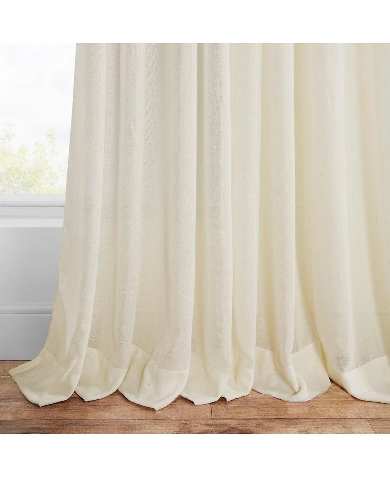Half Price Drapes Gardenia Grommet Textured Faux Linen Sheer Curtain