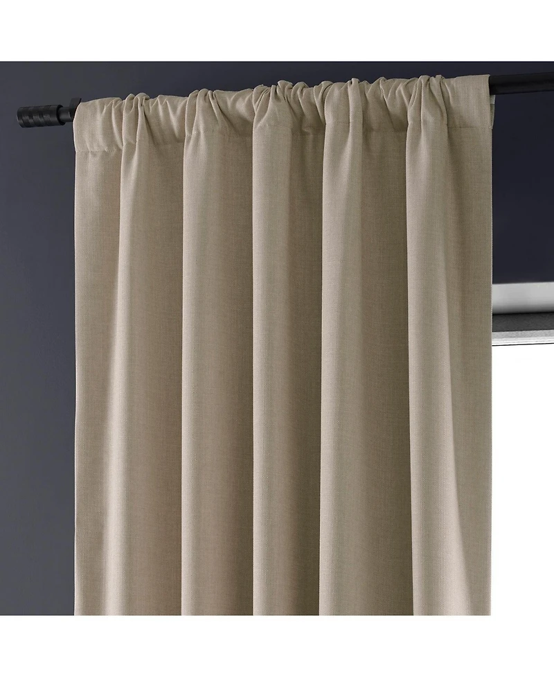 Half Price Drapes Safari Tan Faux Linen Hotel Blackout Curtain