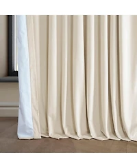 Half Price Drapes Diva Cream Extra Wide Signature Plush Velvet Hotel Blackout Curtain