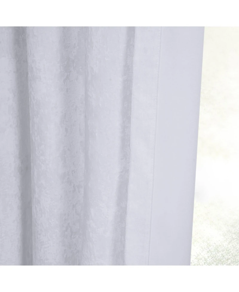 Half Price Drapes Pearl White Lush Crush Velvet Room Darkening Curtain