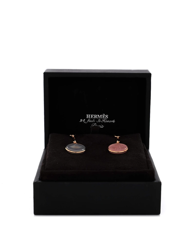 Pre-Owned Hermes Ex-Libris Drop Earrings