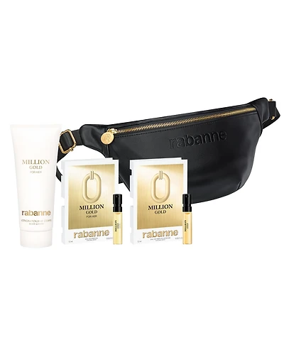 Free 4-Pc. Gift with your $165 purchase from the Rabanne Million Gold For Her Women's Fragrance and/or Body Collection, $108 value