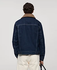 Mango Men's Shearling Lining Denim Jacket