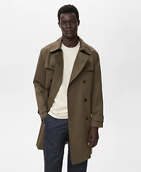 Mango Men's Water-Repellent Belted Trench Coat