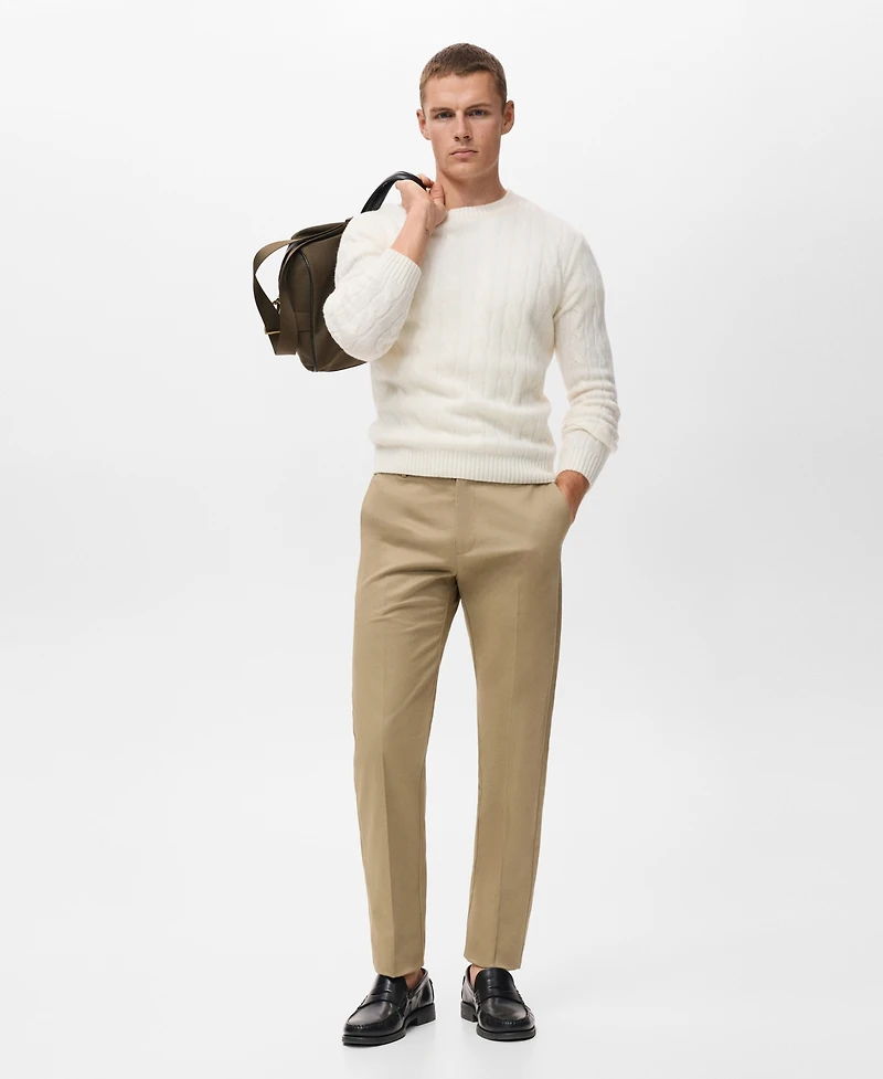 Mango Men's Regular-Fit Cotton Pants