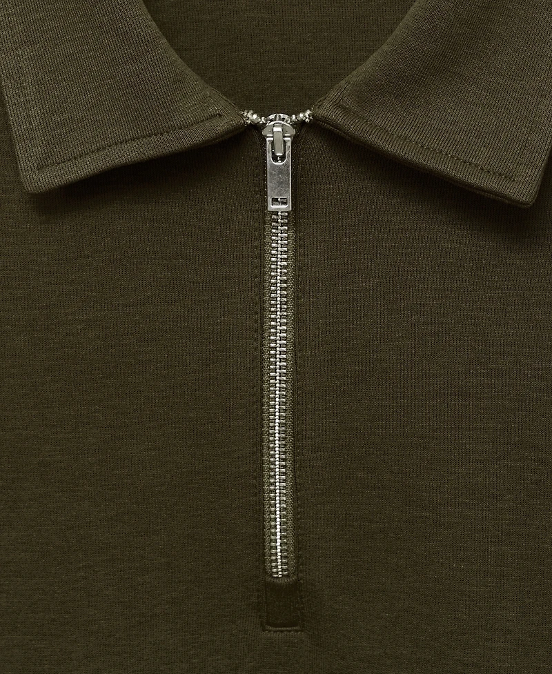 Mango Men's Regular-Fit Zipper-Neck Sweatshirt