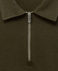 Mango Men's Regular-Fit Zipper-Neck Sweatshirt