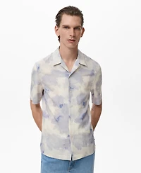 Mango Men's Printed Bowling Shirt