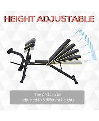 Soozier Adjustable Workout Bench with Leg Extension and Curl, Ergonomic Foam, Dumbbell Bench for Home, Comfortable Padding, Exercise Bench Home Gym Eq