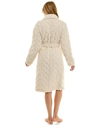 Roudelain Women's Textured Shawl Collar Robe