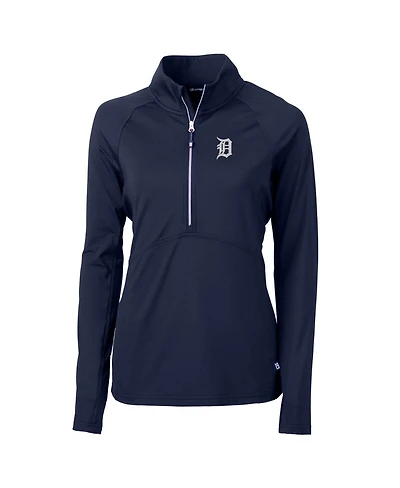 Cutter Buck Women's Navy Detroit Tigers Adapt Eco Knit Stretch Half-Zip Pullover Sweatshirt
