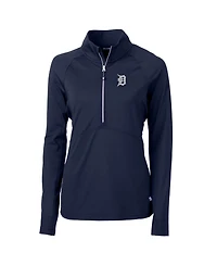 Cutter Buck Women's Navy Detroit Tigers Adapt Eco Knit Stretch Half-Zip Pullover Sweatshirt