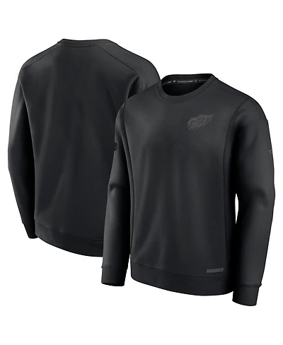 Fanatics Men's Black Detroit Red Wings Authentic Pro Road Fleece Pullover Sweatshirt